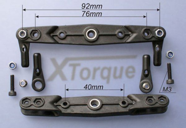 Gabriel - XTorque CFRP Fork Servo Arm Double - JR - 76/92mm