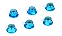 Losi - TLR 4mm Aluminium Stoppmutter mit Flansch Blau...