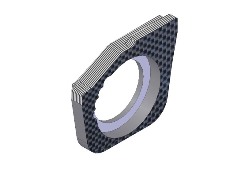 KM - 4mm Vordere Karbon Riemenspannungs Hub Halter rechts (HK101R)