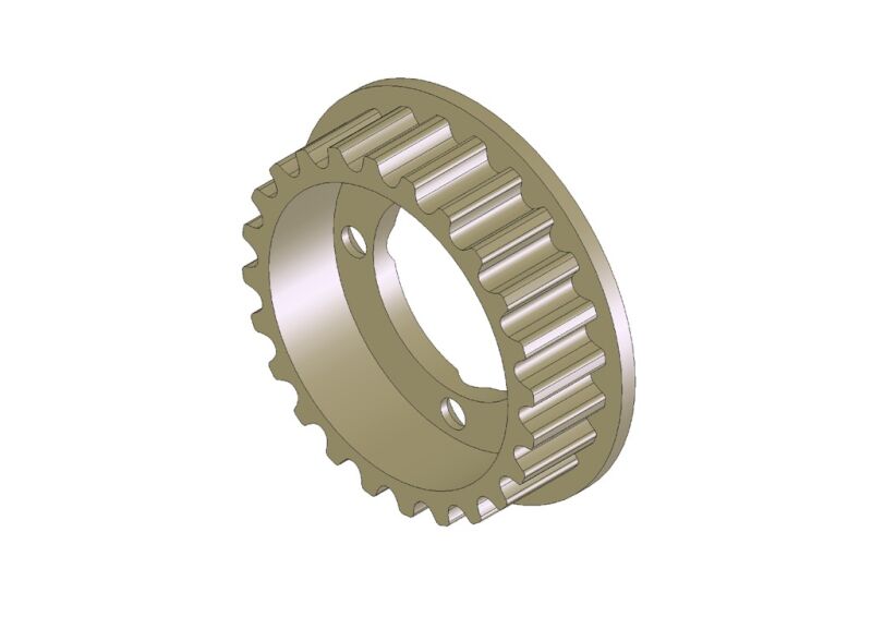KM - Aluminium Vorderes Diff. Riemenrad 24T + Schrauben (M2x5) (HK460-24T)