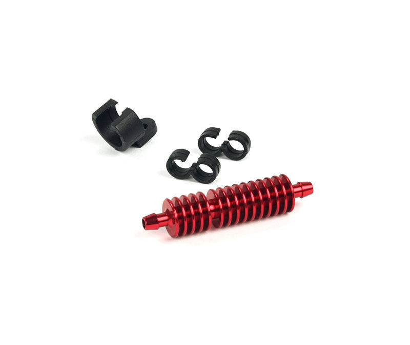 Robitronic - Sprit & Abgas Kühler Rot (inkl. Halter & 2x Spritklipp) (R07127R)