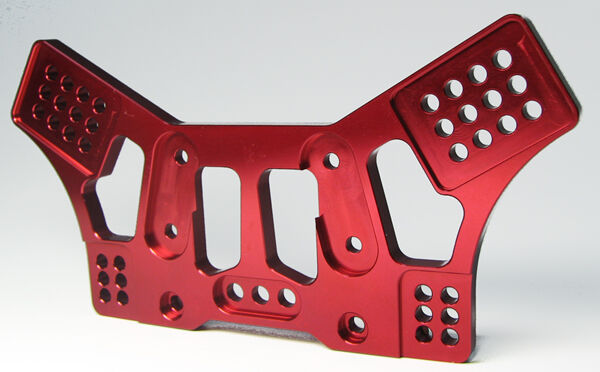 Robitronic - Aluminium CNC Dämpferbrücke Vorne (Mantis) rot eloxiert (R26183)