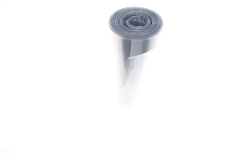 PVC Schrumpfschlauch 165mm transparent klar blaustich - 1m