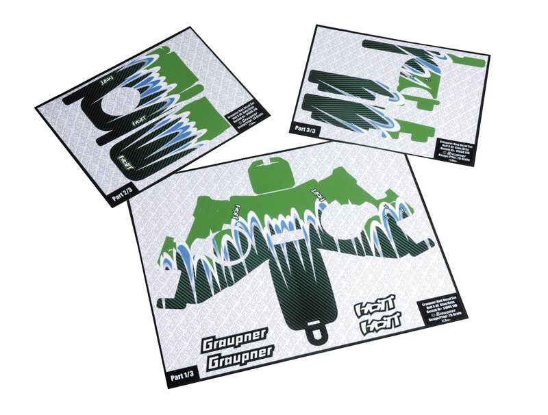 Graupner - Dekorbogen X-8E flame blue green (S1008.14B)