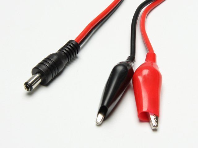 Ladekabel 12V Krokodil Klemme auf 5,5mm Klinkenstecker