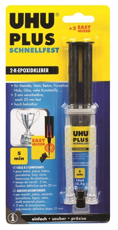 UHU - Plus schnellfest 2-Epoxidharzkleber Doppelkammerspritze - 15,5g
