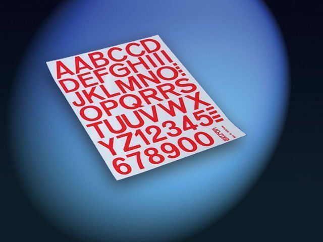 Aufkleber Zahlen / Buchstaben 50mm (rot)