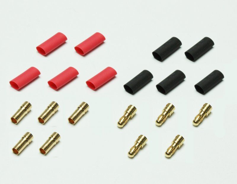 Goldstecker 3,5mm Set mit Schrumpfschlauch (5 Paar)