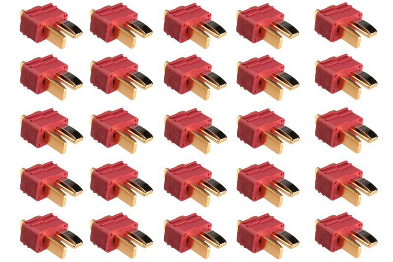 D-Power T-Hochstromkontakt Stecker rot - 25 St. (AM1015BM25)
