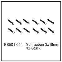 D-Power Schrauben 3x16mm (12 Stück) - BEAST BX / TX...