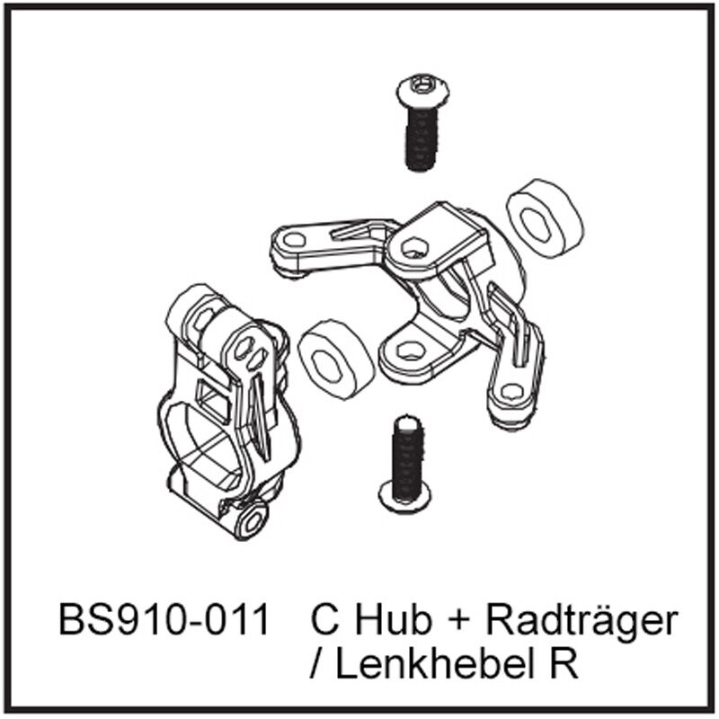 D-Power C Hub + Radträger / Lenkhebel R - BEAST BX / TX (BS910-011)