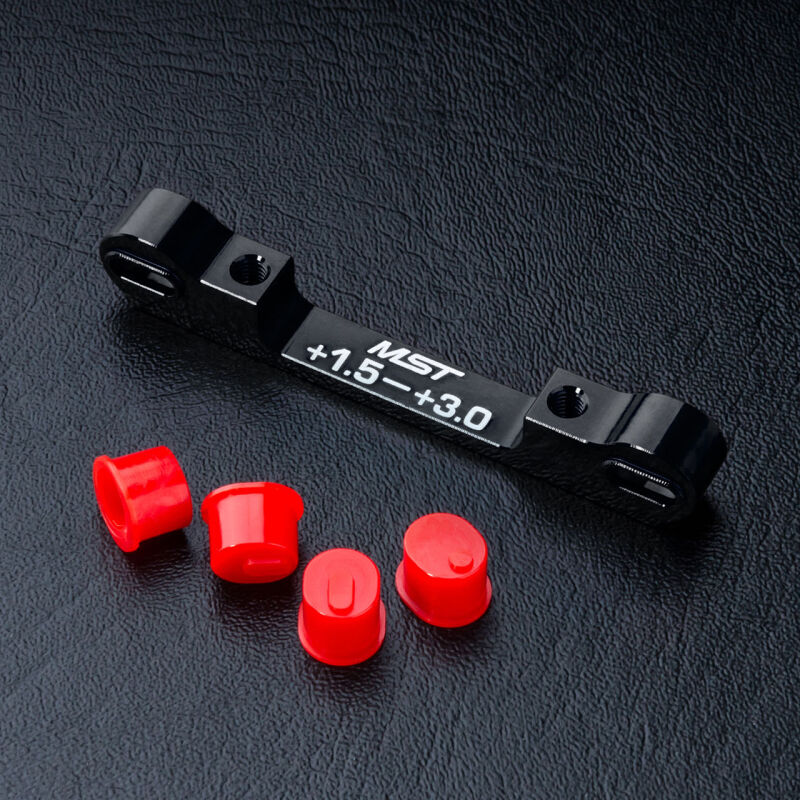 Max Speed Technology - Adjustable alum. suspension mount (+1.5-+3.0) (black) (MST820058BK)
