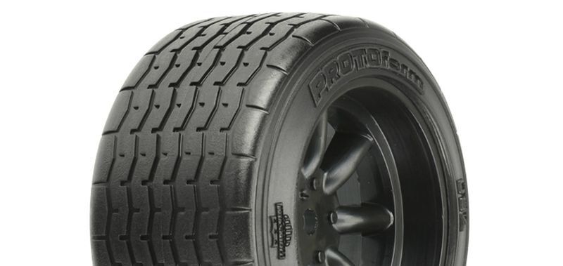 Pro-Line - VTA Reifen hinten (31mm) auf Felge schwarz verklebt (PRO10139-18)