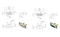 Emcotec - D-Sub-Kombi-Verbinder 7 polig Stecker & Buchse (1 Paar)