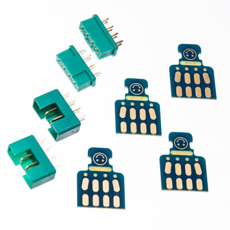 Servosteckverbinder 8-polig, Stecker & Buchse mit Platine (2 Paar)
