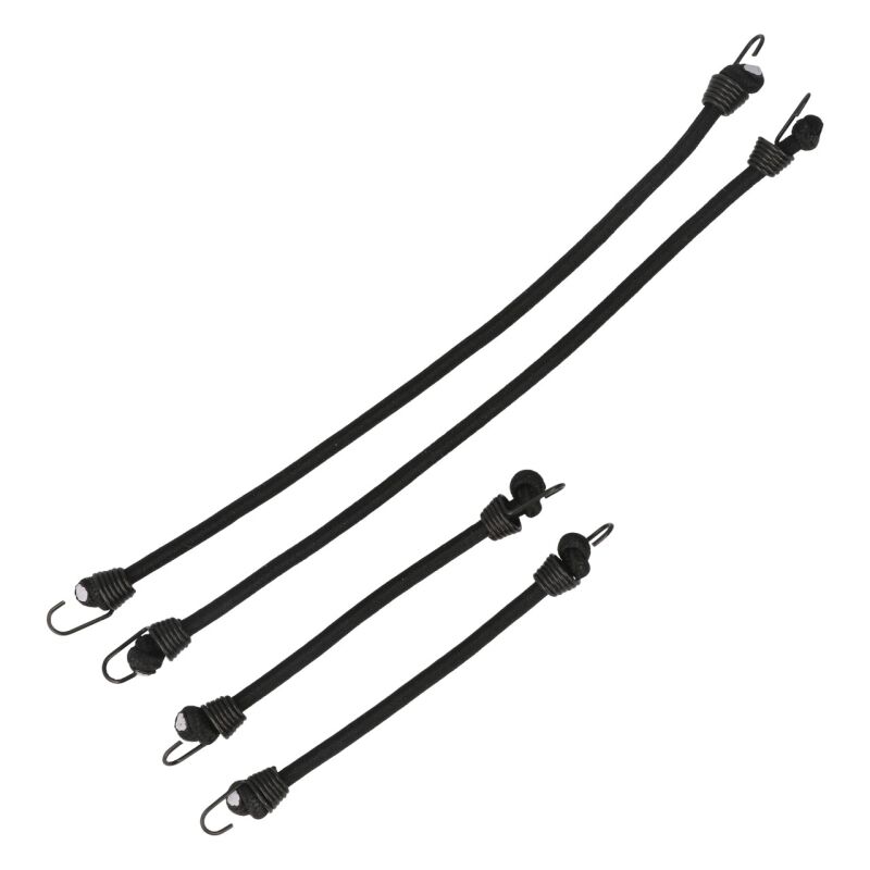 Robitronic - Spanngurte mit Haken Schwarz elastisch (2 Paar) (R21003BK)