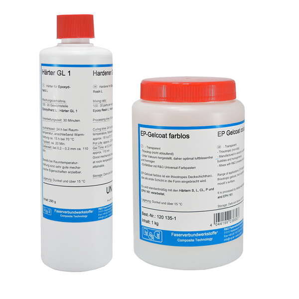R&G - EP-Gelcoat farblos mit Härter GL1 20 Minuten - 645g