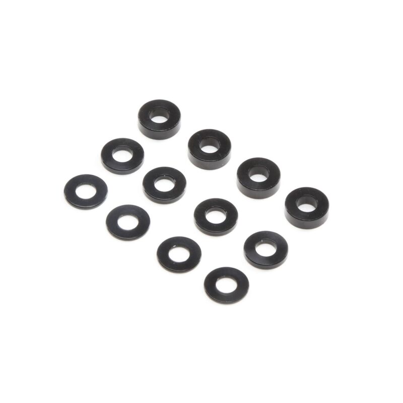 Horizon Hobby - M3 Caster Block Alum Washer Set, Black (4ea) (TLR336007)