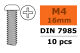 G-Force RC - Linsenkopfschraube - Philips - M4X16 - galvanisierter Stahl - 10 St (GF-0170-019)