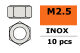 G-Force RC - Sechskantmutter - M2,5 - Inox - 10 St (GF-0250-002)