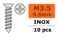 G-Force RC - Senkkopf-Blechschraube - 3,5X9,5mm - Inox -...