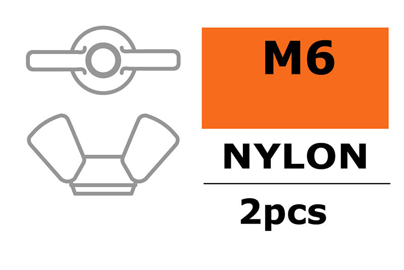 G-Force RC - Flügelmutter - M6 - Nylon - 2 St (GF-0304-003)