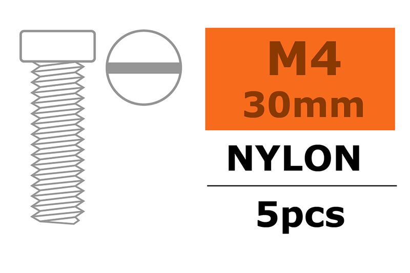 G-Force RC - Linsenkopfschraube - M4X30 - Nylon - 5 St (GF-0310-009)