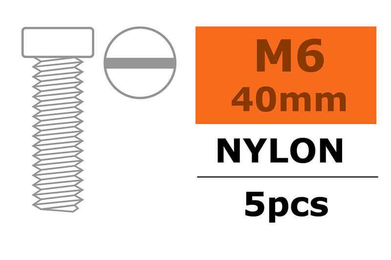 G-Force RC - Linsenkopfschraube - M6X40 - Nylon - 5 St (GF-0310-015)