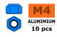 G-Force RC - Aluminium Sechskantmutter Selbstsichernd - M4 - Blau - 10 St (GF-0400-044)