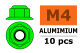 G-Force RC - Aluminium Sechskantmutter Selbstsichernd - M4 - mit Bund - Grün - 10 St (GF-0401-041)