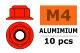 G-Force RC - Aluminium Sechskantmutter Selbstsichernd - M4 - mit Bund - Rot - 10 St (GF-0401-045)