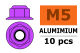 G-Force RC - Aluminium Sechskantmutter Selbstsichernd - M5 - mit Bund - Violet - 10 St (GF-0401-052)