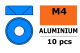G-Force RC - Aluminium Unterlegscheibe - für M4 Senkkopfschrauben - AD=10mm - Blau - 10 St (GF-0405-044)