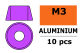 G-Force RC - Aluminium Unterlegscheibe - für M3 Zylinderkopfschrauben - AD=8mm - Violet - 10 St (GF-0406-032)