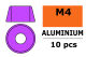 G-Force RC - Aluminium Unterlegscheibe - für M4 Zylinderkopfschrauben - AD=10mm - Violet - 10 St (GF-0406-042)