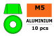 G-Force RC - Aluminium Unterlegscheibe - für M5 Zylinderkopfschrauben - AD=12mm - Grün - 10 St (GF-0406-051)
