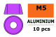 G-Force RC - Aluminium Unterlegscheibe - für M5 Zylinderkopfschrauben - AD=12mm - Violet - 10 St (GF-0406-052)