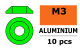 G-Force RC - Aluminium Unterlegscheibe - for M3 Linsenkopfschrauben - AD=10mm - Grün - 10 St (GF-0407-021)