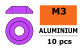 G-Force RC - Aluminium Unterlegscheibe - for M3 Linsenkopfschrauben - AD=10mm - Violet - 10 St (GF-0407-022)