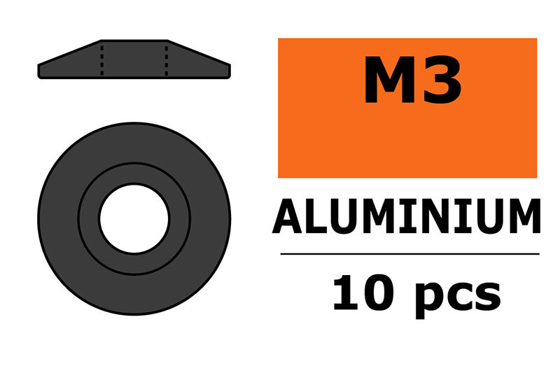 G-Force RC - Aluminium Unterlegscheibe - for M3 Linsenkopfschrauben - AD=15mm - Gun Metal - 10 St (GF-0407-033)