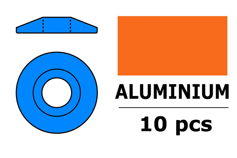 G-Force RC - Aluminium Unterlegscheibe - for M3 Linsenkopfschrauben - AD=15mm - Blau - 10 St (GF-0407-034)