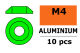 G-Force RC - Aluminium Unterlegscheibe - for M4 Linsenkopfschrauben - AD=12mm - Grün - 10 St (GF-0407-041)