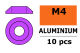 G-Force RC - Aluminium Unterlegscheibe - for M4 Linsenkopfschrauben - AD=12mm - Violet - 10 St (GF-0407-042)