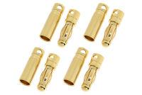 4,0mm Goldkontakt kurz Stecker & Buchse (4 Paar)
