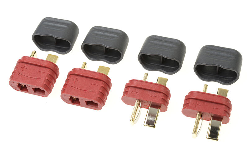 G-Force RC - Steckverbinder - Deans - Goldkontakten - mit kappe - Stecker + Buchse - 2 Paare (GF-1006-010)