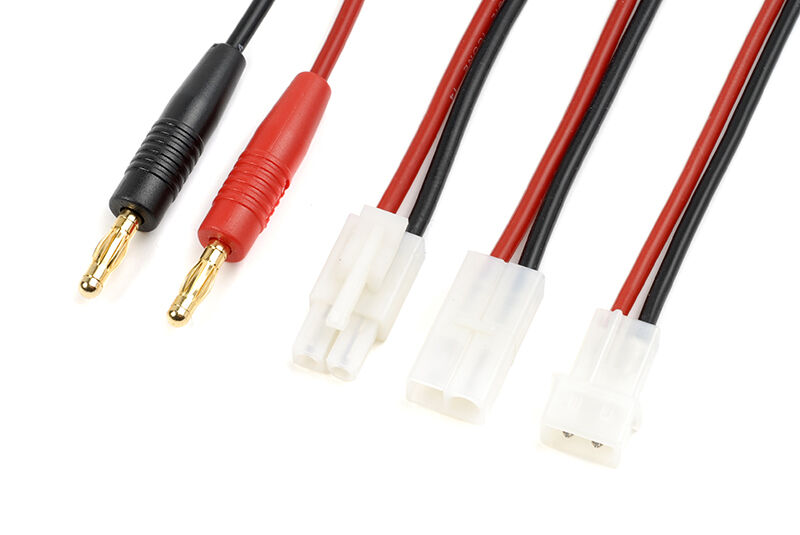 G-Force RC - Ladekabel - Universal 3in1 - Tamiya Stecker, Tamiya Buchse, AMP - 16 AWG Silikon Kabel - 1 pc (GF-1200-155)