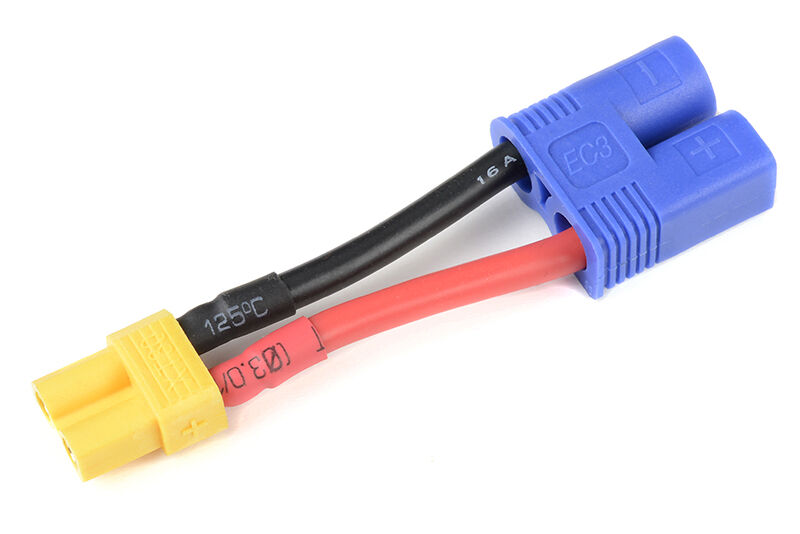 G-Force RC - Power Adapterkabel - EC-3 Stecker <=> XT-30 Buchse - 14AWG Silikon Kabel - 1 St (GF-1301-105)
