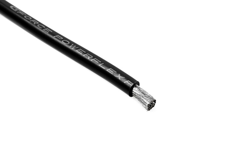 Silikon Kabel Powerflex PRO+ schwarz - 8AWG - 4197/0.05 Stränge - AD 6.5mm - 1m