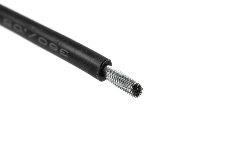 Silikon Kabel Powerflex PRO+ schwarz 18AWG - 380/0.05 Stränge - AD 2.3mm - 1m