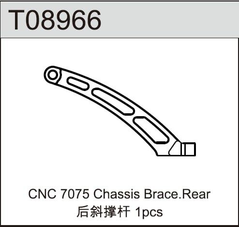 Team C - Aluminium Chassisversteifung hinten T6-7075 1:8 Comp. Buggy TM8E (T08966)